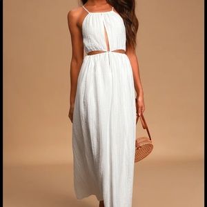 Lulus Dress Streamlined Cutout size M- white